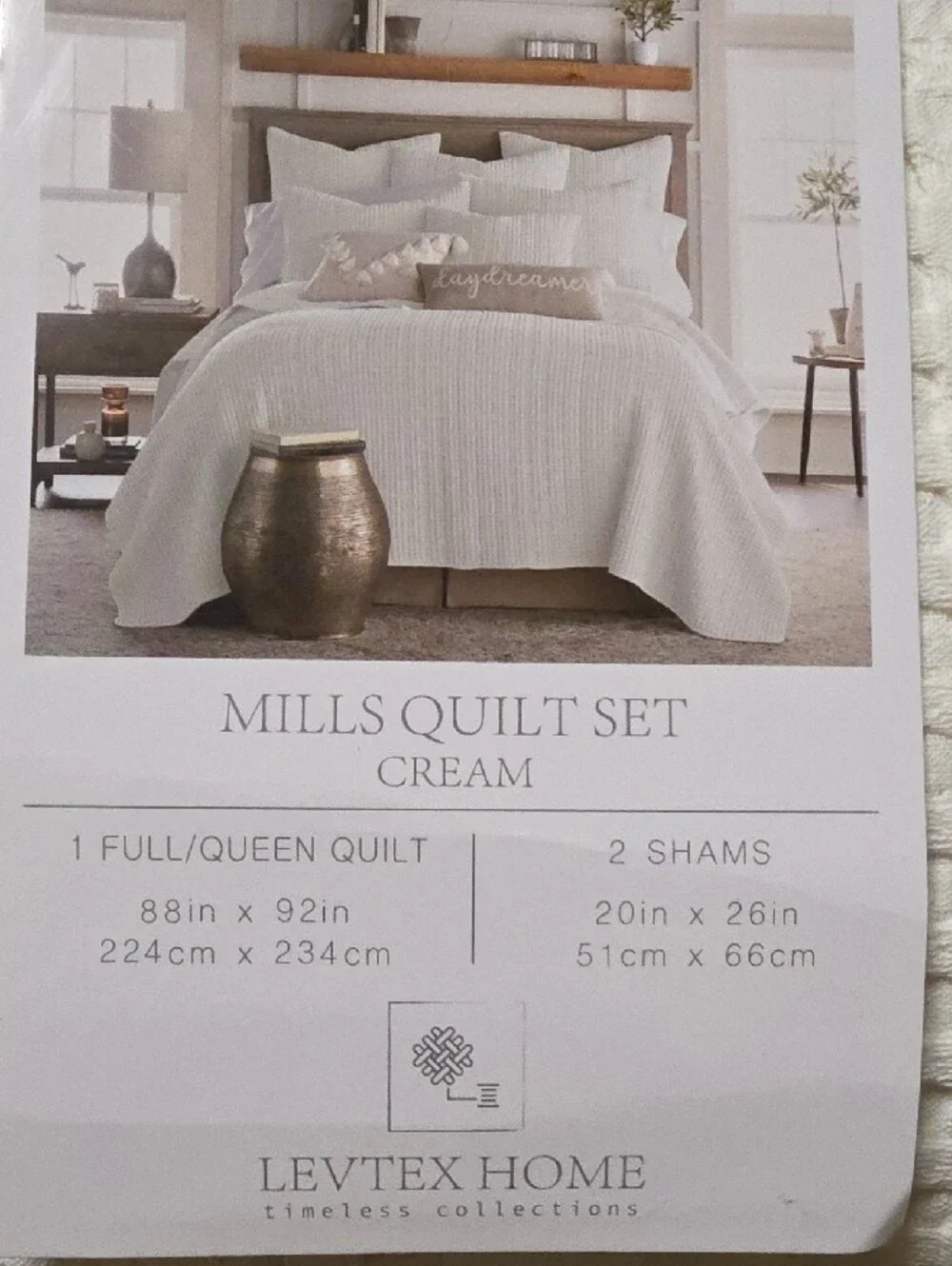 Levtex Cream Mills Quilt Set - Cream Neutral Bedding. 🤑Amazon 159.00